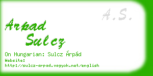 arpad sulcz business card