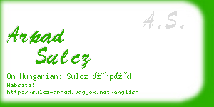 arpad sulcz business card